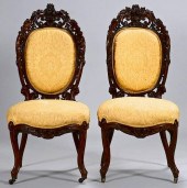 2 VICTORIAN LAMINATED ROSEWOOD