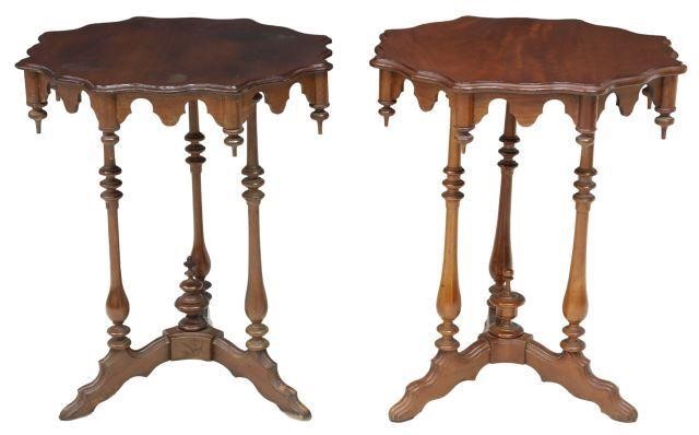 (2) VICTORIAN MAHOGANY LAMP OR SIDE