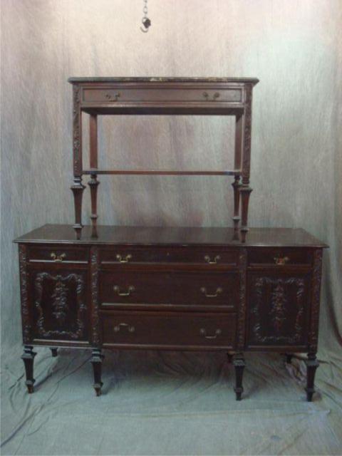 2 Victorian Marbletop Servers. From