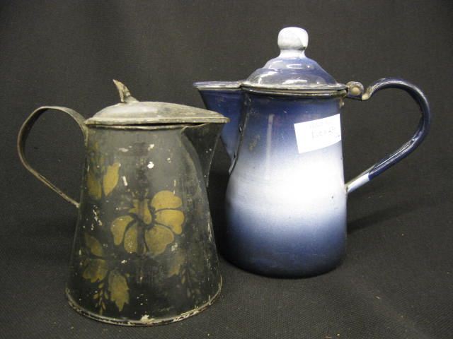 2 Victorian Metal Syrup Pitchers