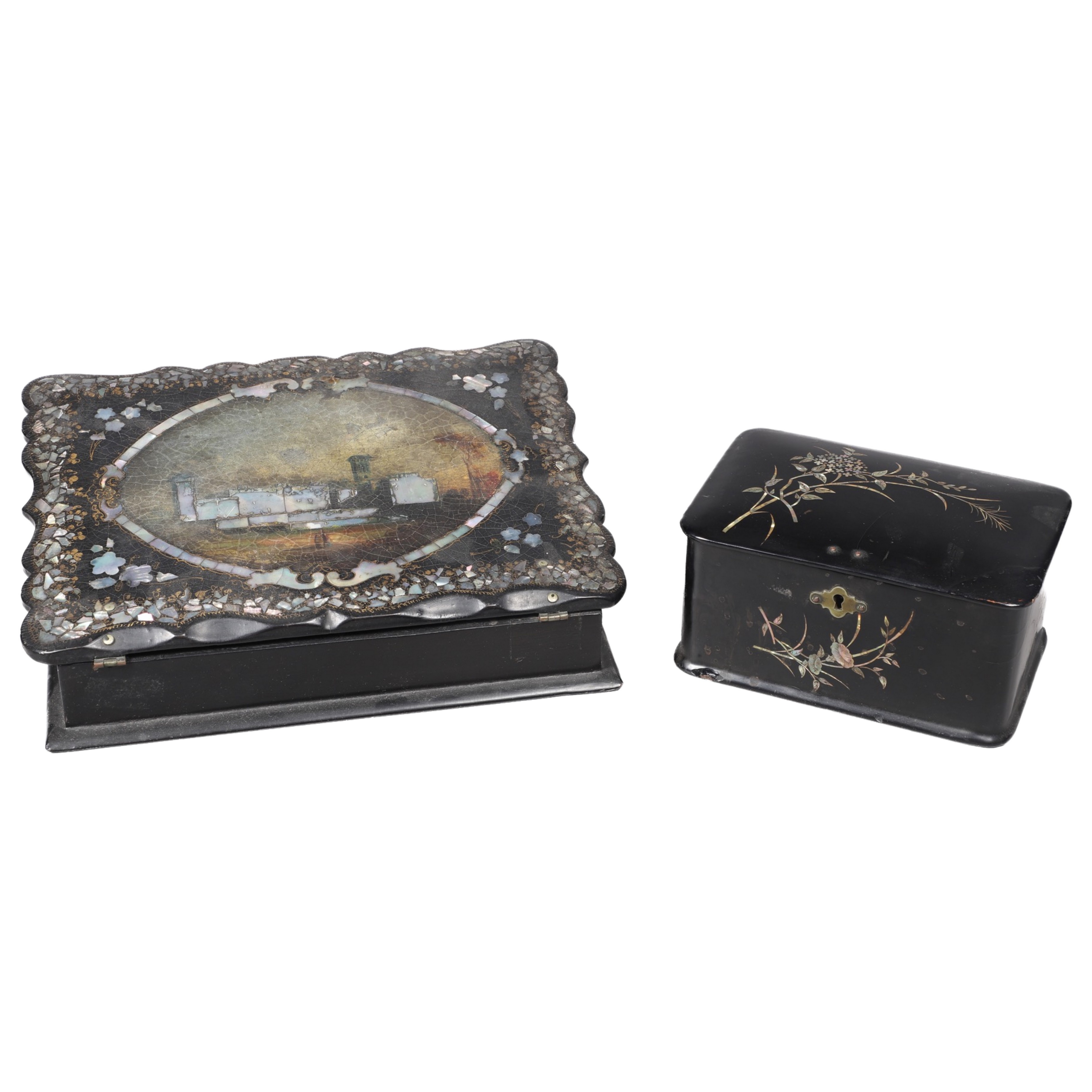 (2) Victorian mother of pearl