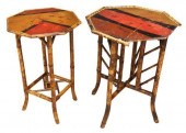 (2) VICTORIAN PAINTED BAMBOO S