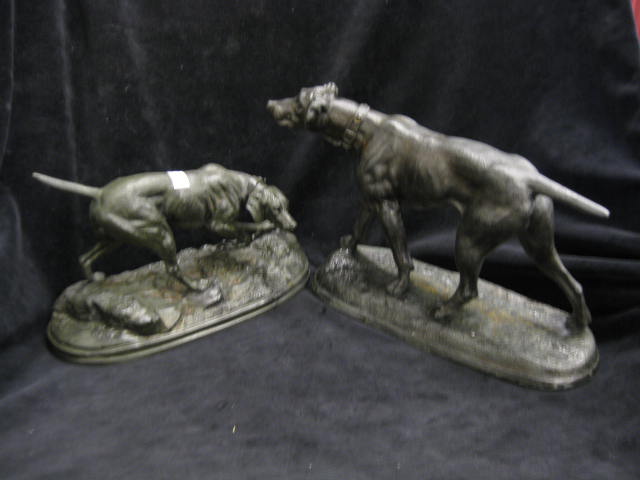 2 Victorian Spelter Figurines of