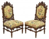 (2) VICTORIAN STYLE CARVED WAL