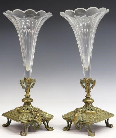 (2) VICTORIAN TRUMPET-FORM BUD