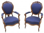 (2) VICTORIAN UPHOLSTERED PARL