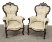 (2) VICTORIAN UPHOLSTERED PARL