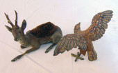 2 VIENNA BRONZES, EAGLE WITH S
