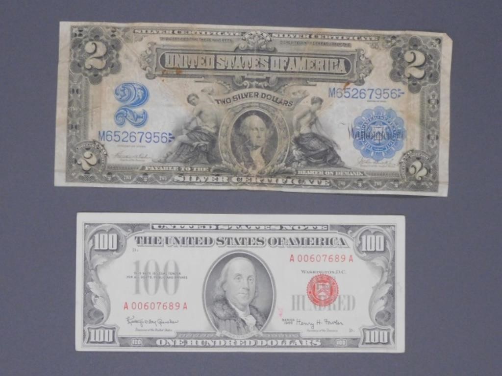 (2) VINTAGE AMERICAN PAPER BILLS,