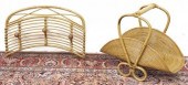 (2) VINTAGE BAMBOO HAT RACK &