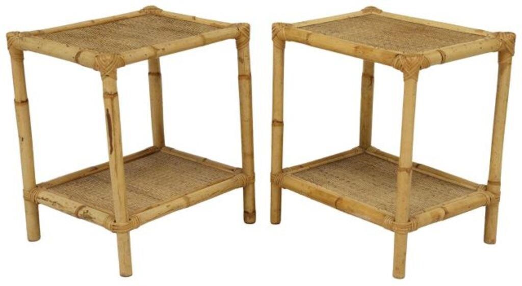 (2) VINTAGE BAMBOO & RATTAN