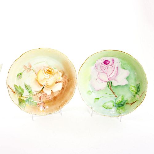 2 VINTAGE BASSETT LIMOGES FLORAL