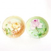 2 VINTAGE BASSETT LIMOGES FLOR