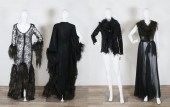 2 VINTAGE BLACK FEATHER TRIM W