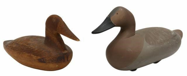(2) VINTAGE CARVED & PAINTED DUCK