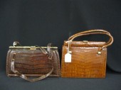 2 Vintage Cuero Caiman Argenti