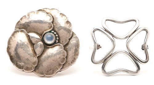 2 VINTAGE DANISH MODERN SILVER