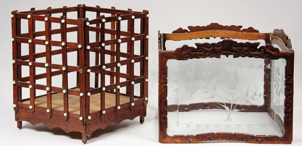 (2) VINTAGE FLOOR CONTAINERS -