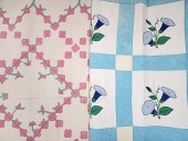 2 Vintage Floral Applique Quil