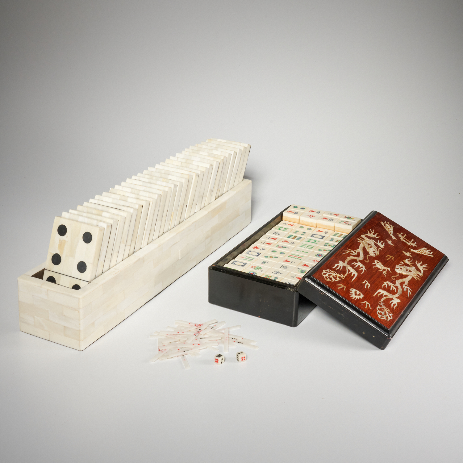(2) VINTAGE GAME SETS: MAH JONG,