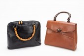 2 VINTAGE GUCCI HANDBAGS W/ BA