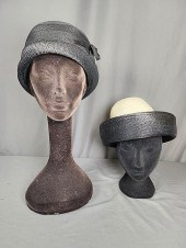 2 vintage hats including a bla