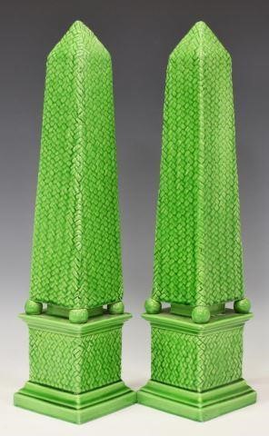 (2) VINTAGE ITALIAN GREEN GLAZED