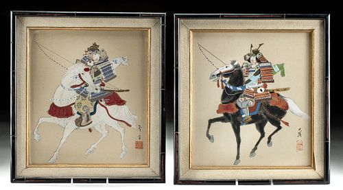 2 VINTAGE JAPANESE MEIJI SAMURAI ON