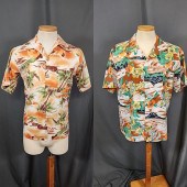 2 Vintage Mens Hawaiian Shirts