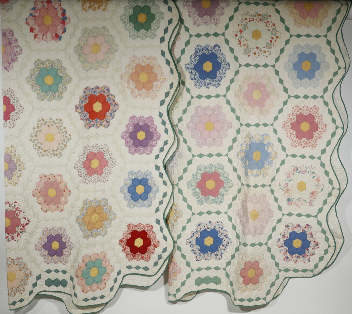 (2) VINTAGE PATCHWORK QUILTS Near