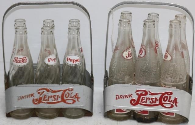 2 VINTAGE PEPSI-COLA CARRYING