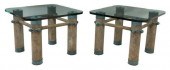 (2) VINTAGE POSTMODERN GLASS-T