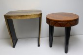 2 VINTAGE TABLES, 1 SIGNED & 1