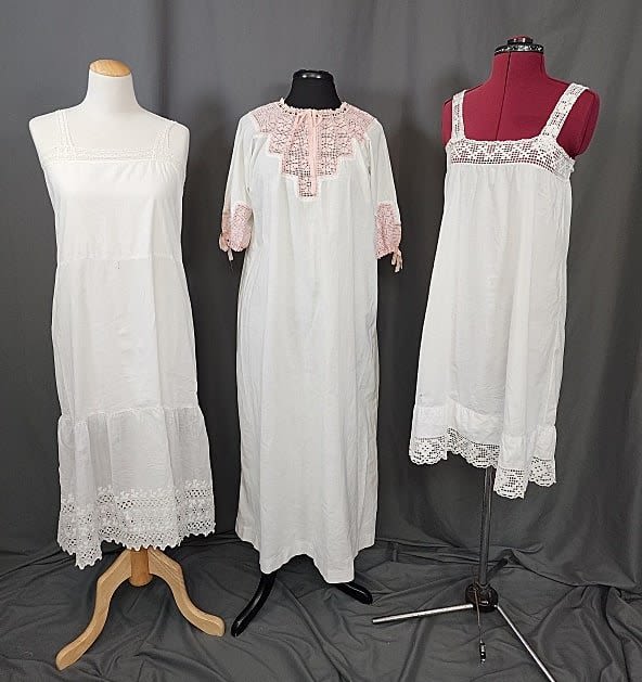 2 Vintage White Slips &