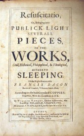 2 vols.  Bacon, Sir Francis: O