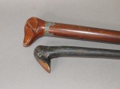 2 WALKING STICKS WITH FIGURAL