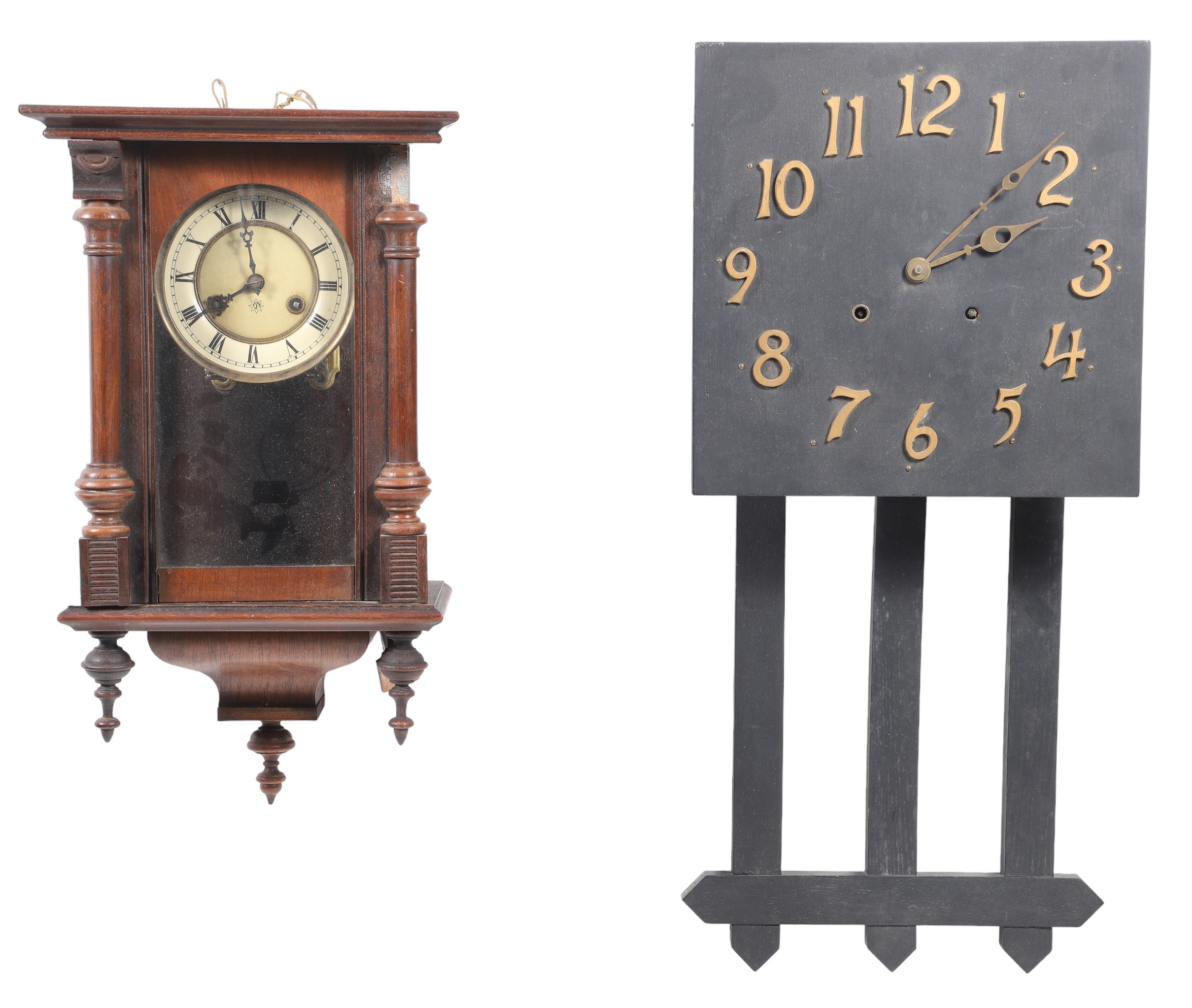 (2) Wall Clocks, Walnut Junghans