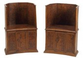 (2) WALNUT POZZETTO CHAIRS WIT