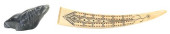 (2) WALRUS TUSK SCRIMSHAW CRIB