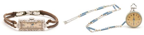 2 WATCHES: PLATINUM, GOLD, &