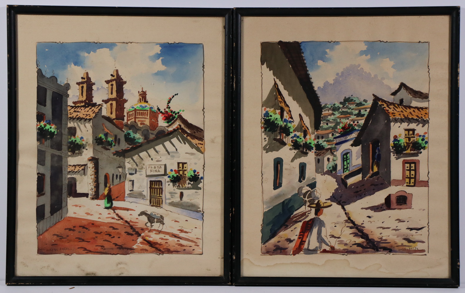 (2) WATERCOLOR VIEWS OF MEXICAN
