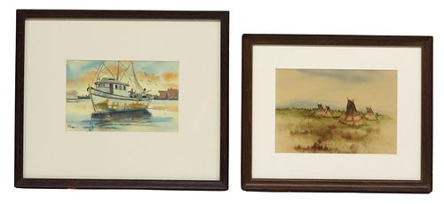 (2) WATERCOLORS LINDA MORGAN GULF
