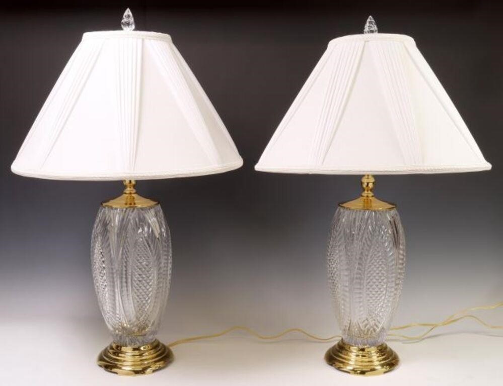 (2) WATERFORD CUT CRYSTAL TABLE