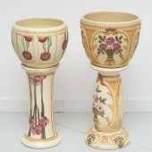 (2) WELLER POTTERY FLORAL JARD