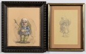 2 WERNER WILDNER FRAMED GNOMES