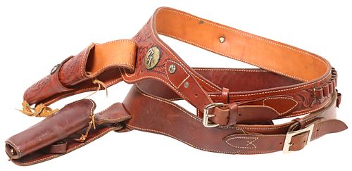 (2) WESTERN LEATHER GUN BELTS