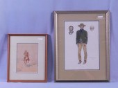 (2) WESTERN THEMED WATERCOLOR