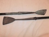 2 WHALE BLUBBER SPADES2 antiqu
