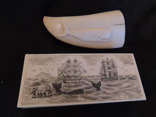 2 WHALE BONE ITEMSIncludes a