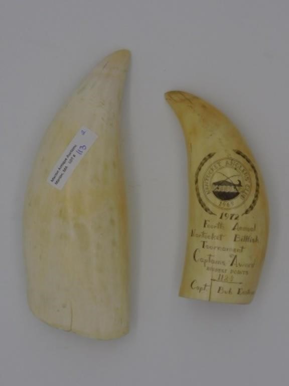 (2) WHALE'S TEETH, TO INCLUDE: A
